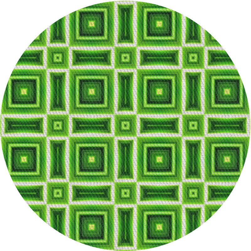 Geometric Indoor Rug, Round 3'