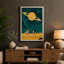 Saturn and the Yellow Convertible Retro - Wrapped Canvas-249942360-249942367