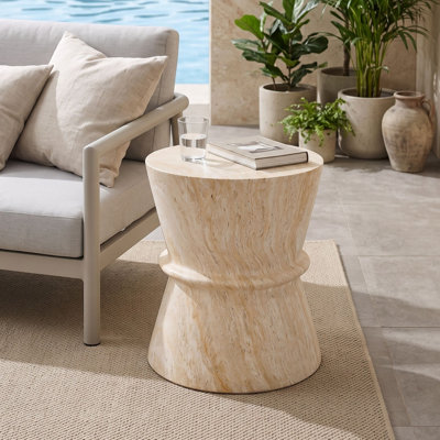 Hourglass Shape Outdoor Side Table