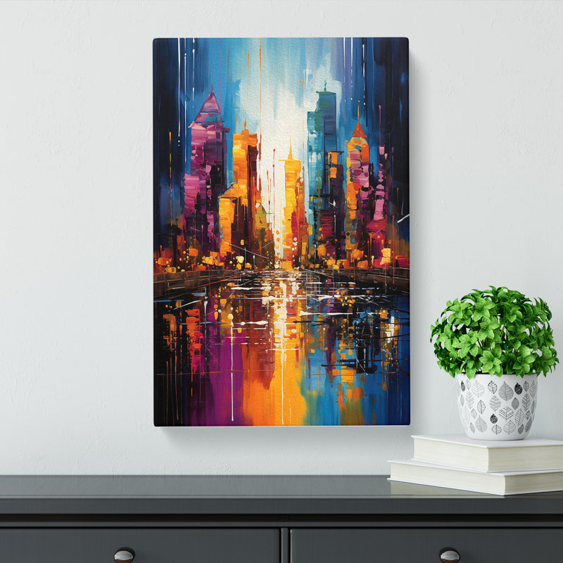 Skyline Abstract No.2 - Wrapped Canvas, 60cm H x 40cm W x 3cm D