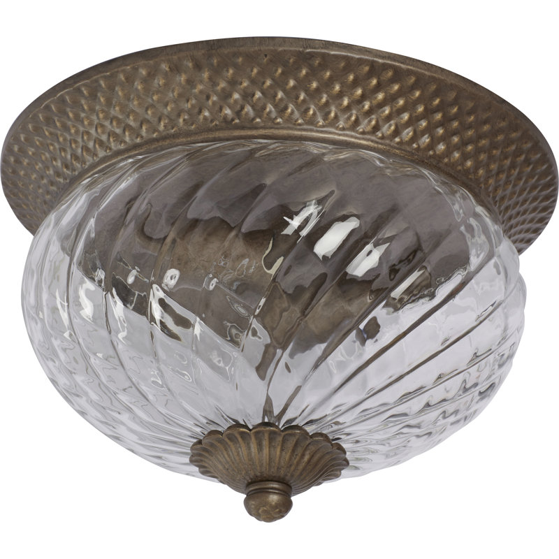 Mary 2 Light Flush Mount, Pearl Bronze