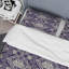 Mauve damassé - ensemble de housse de couette abstrait - microfibre de polyester-1203707314