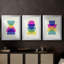 Bright Stack I - Impression personnalisée de qualité supérieure avec cadre mat - 3 pièces-478690062-478690058