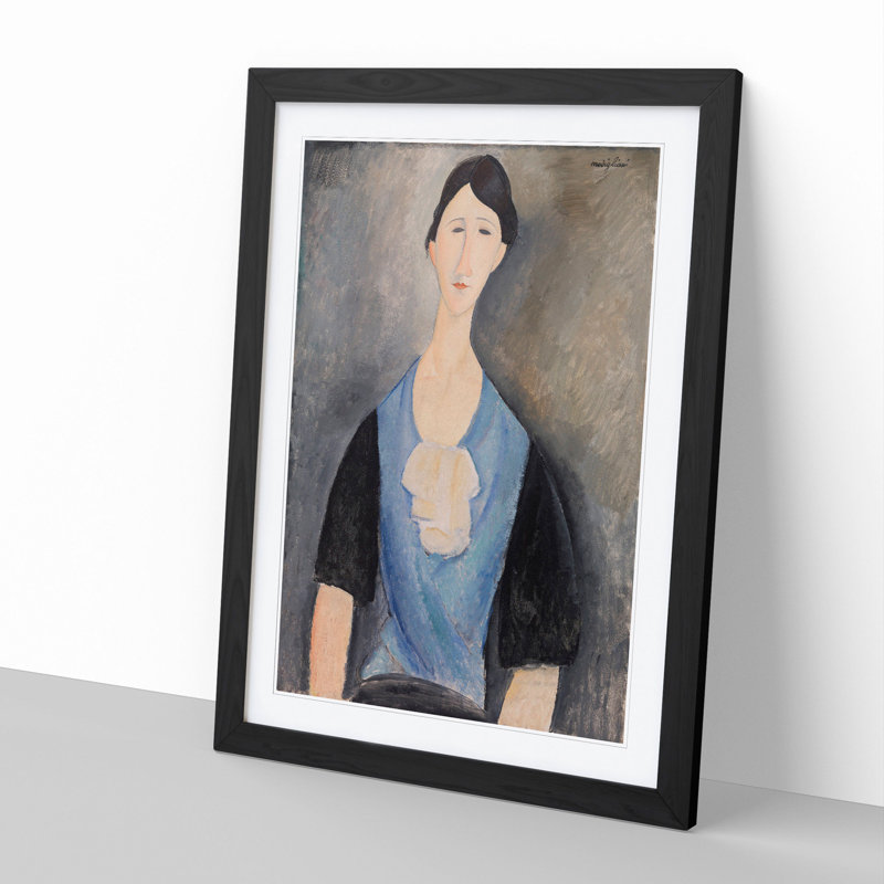 Portrait of a Woman Vol.6 by Amedeo Modigliani - Framed Print, 36cm H x 27cm W x 2cm D, Black Framed