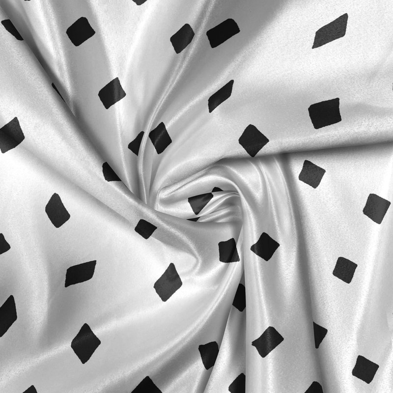 Rustic curtain, rhombus mosaic, black and white