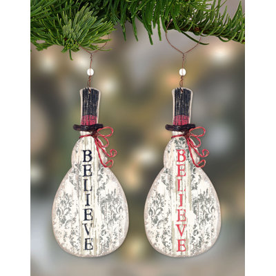 Décoration de bonhomme de neige 2 pièces