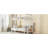 White metal bunk bed with side storage ladder and wardrobe-1053062240