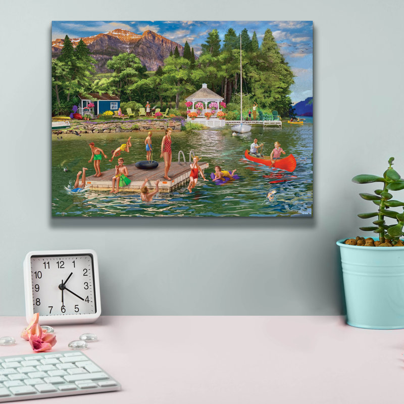 «Gazebo Lake» par Bigelow, illustrations sur toile, H 12 po x l 16 po x P 0,75 po