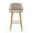 Modern Bar Stools Set of 2, Kitchen Island Tall Chairs with Back, Arm, Footrest and Solid Wood Leg, Linen Fabric Upholstered Bar Stools-2084982160