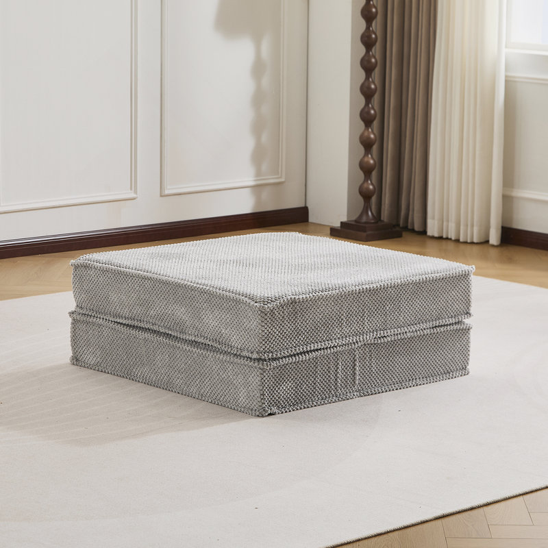 Aucun assemblage requis, tissu polaire circulaire, 1 repose-pieds, Gris clair