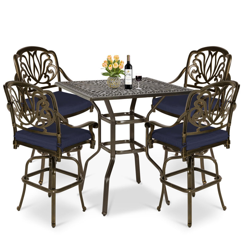 Ensemble de bar pivotant de 5 pièces Meetwarm, Navy