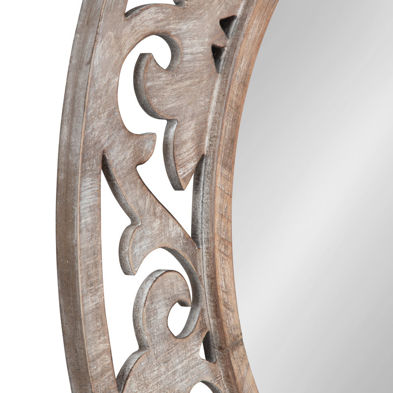 Dehn Round Mirror, Carved Wooden