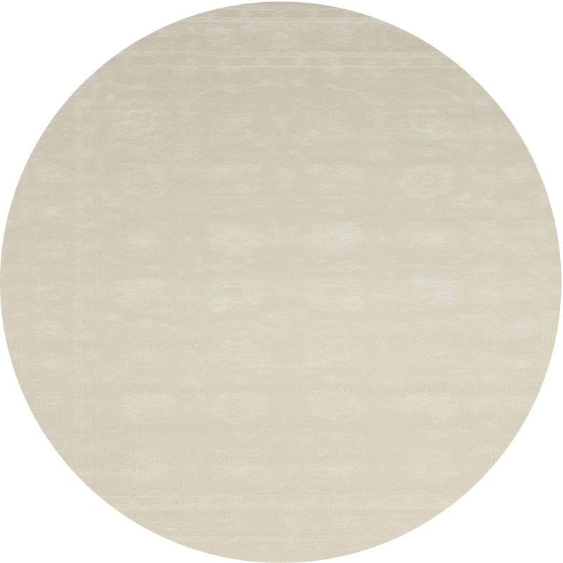Tapis beige contemporain, Rond 6 pi