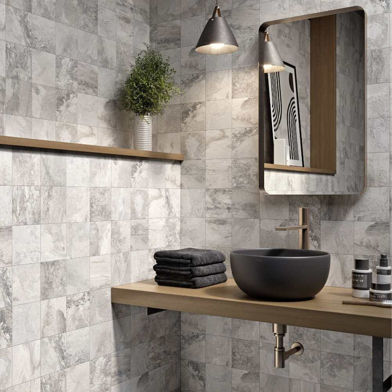Wells Stone 12" x 24" Porcelain Stone Look Wall & Floor Tile, White