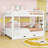 Queen Wood Bunk Bed With Trundle-1780627880