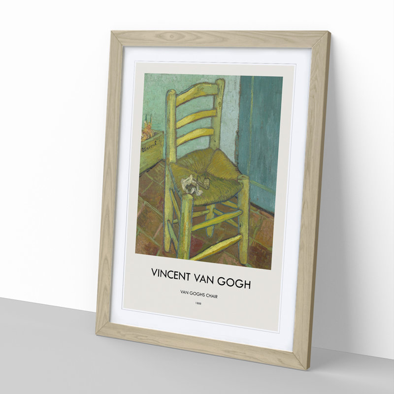 Vincents Chair by Vincent Van Gogh - Picture Frame Art Prints, Oak, 65cm H x 48cm W x 2cm D