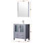 30 po W Meuble-lavabo gris foncé pour salle de bain avec comptoir en céramique blanc 18,25 po, robinet en acier inoxydable et miroir mural à 28 trous avec un trou