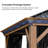 PURPLE LEAF 14' X 16' Outdoor Hardtop Gazebo For Patio Galvanized Steel Double Roof Permanent Canopy Teak Finish Coated Aluminum Frame Pavilion Gazebo With Netting
