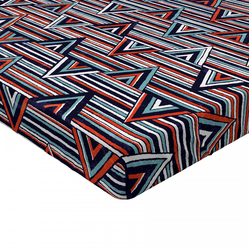 Microfiber Geometric Fitted Sheet, Full Fitted Sheet