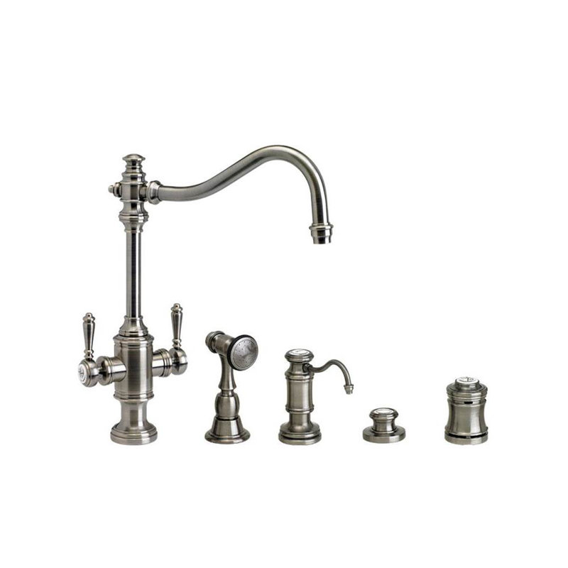 Annapolis Two Handle Kitchen Faucet, Antique Pewter