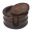 Wood Round Coaster Set With Holder