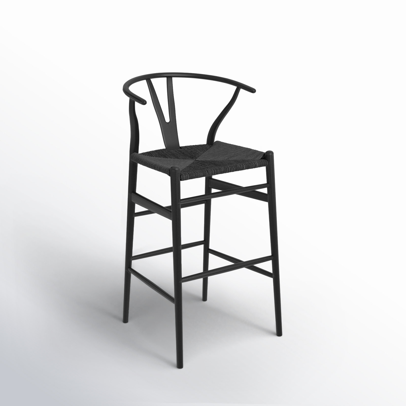 Fairbanks Solid Wood Bar/Counter Stool, Black, Black, Bar Stool (30.1" Seat Height)