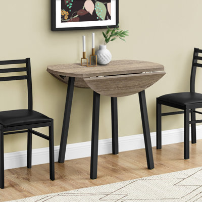 Ensemble de table de salle à manger à abattants contemporain 3 pièces, conception peu encombrante avec chaises rembourrées, idéal pour les petites cuisines et les salles à manger