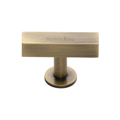Heritage Brass Cabinet Knob Symmetrical Square Design 44mm
