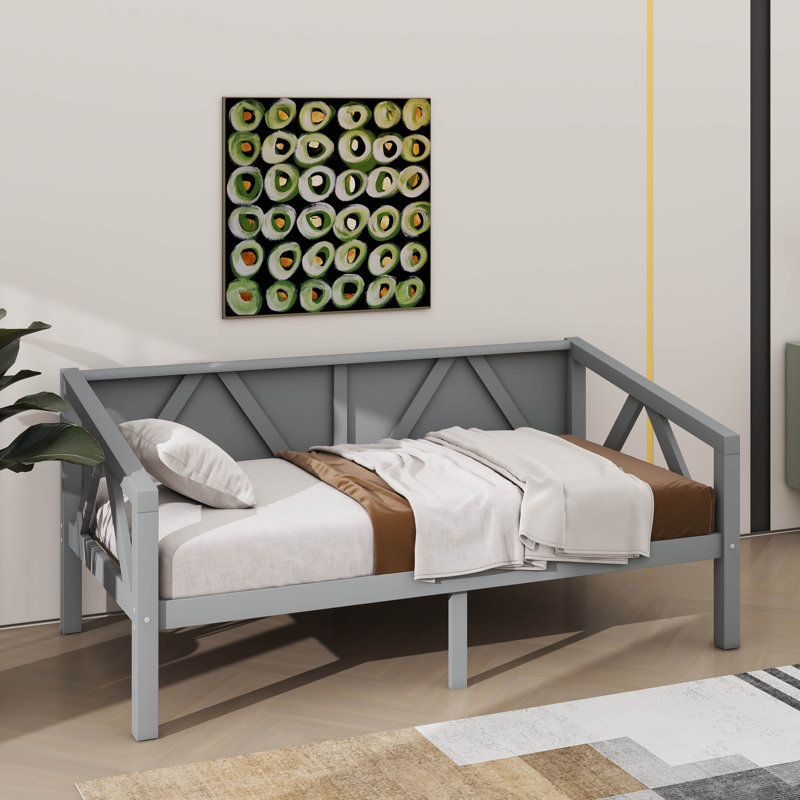 Idée de lit de jour contemporain au design minimaliste, gris, Simple