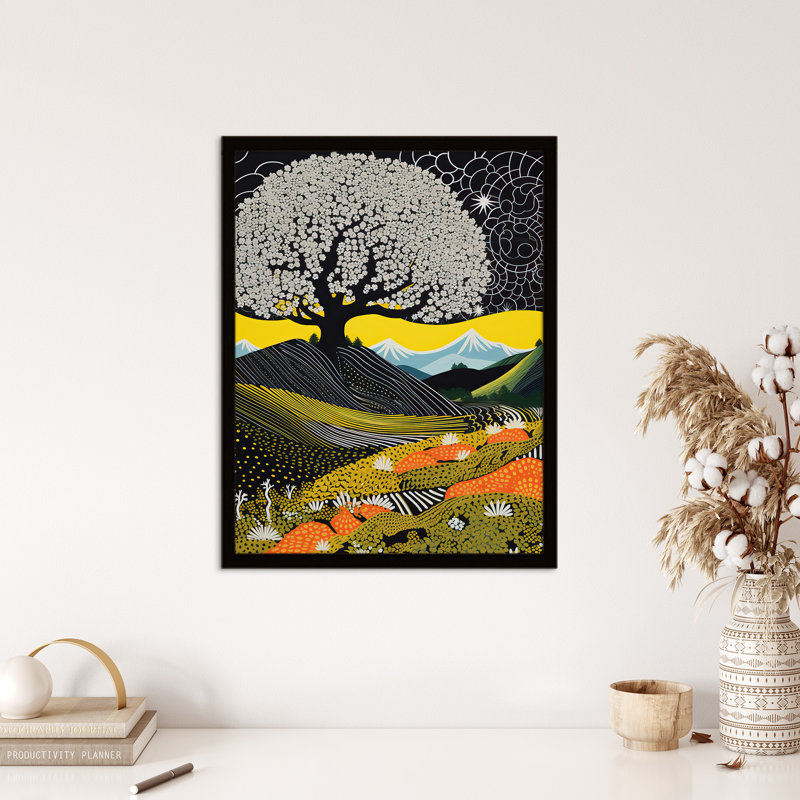 Boho Beauty Folk Style Blossom Tree - Single Picture Frame Print