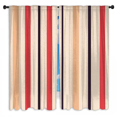Rideaux de fenêtre multicolores à rayures verticales et obscurcissant - 2 panneaux