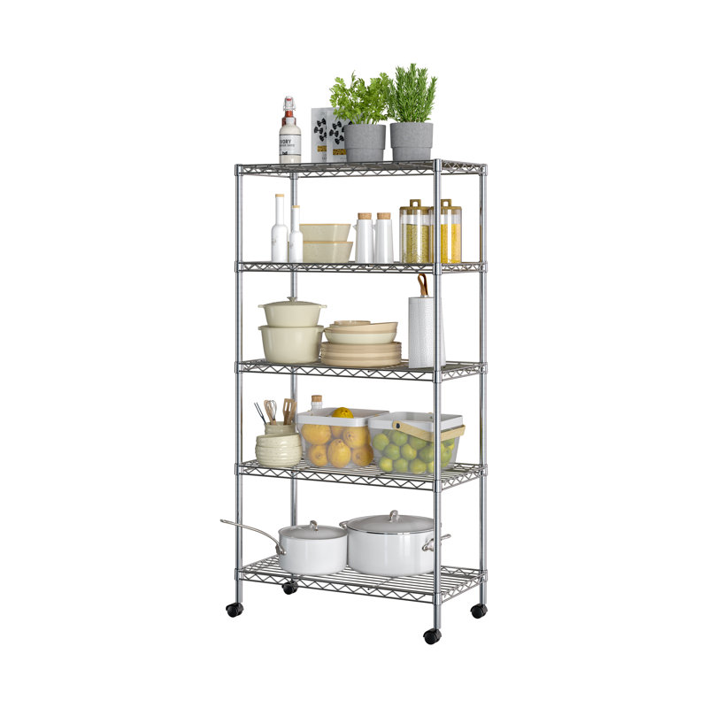 30" W 5-Tier Steel Shelving, Silver