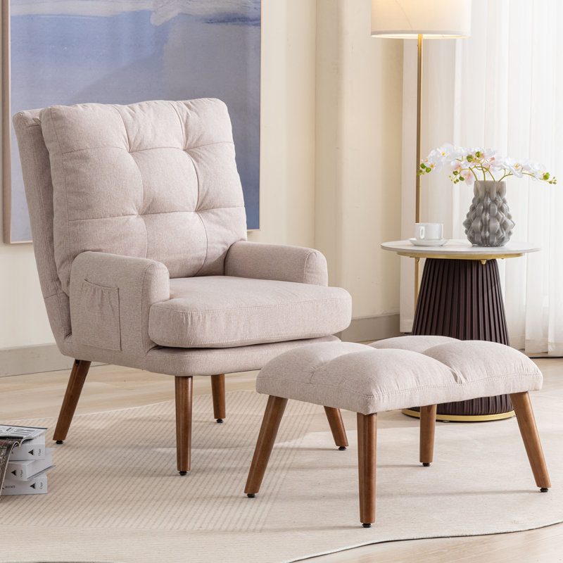 Bruceton Upholstered Chaise Lounge, White