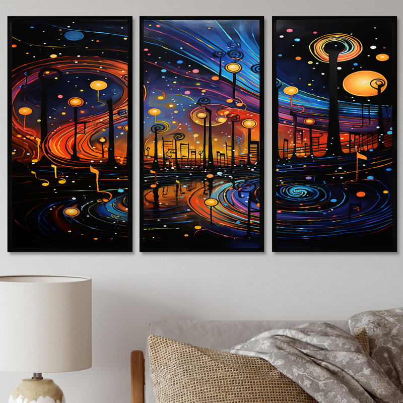 Pergamon - City Wall Art Set, Black Floater Framed, 32" H x 48" W x 1" D
