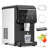 12 in. 100+ lbs. /24H Countertop Ice Maker Automatic Drop Clear Ice Cubes in Black Portable Moving Ice Machine
