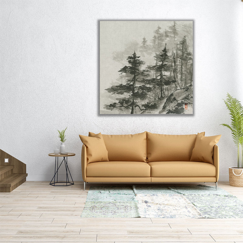 Sumi Treetops - reproduction d'art sur toile, H 20 po x l 20 po