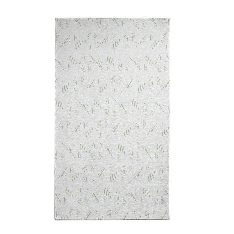Tapis géométrique vert clair / gris, Rectangle 4 pi x 6 pi