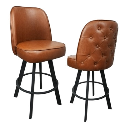 Upholstered Swivel Bar Stools Set of 2