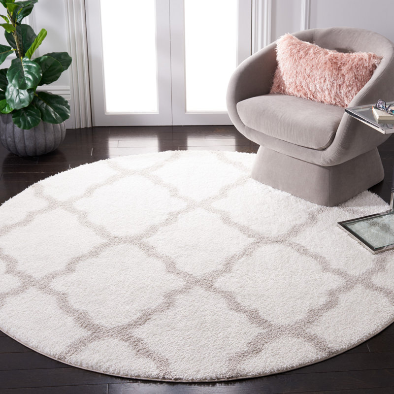 Danesh Tahoe Shag Performance Geometric Rug, Round 6'7"