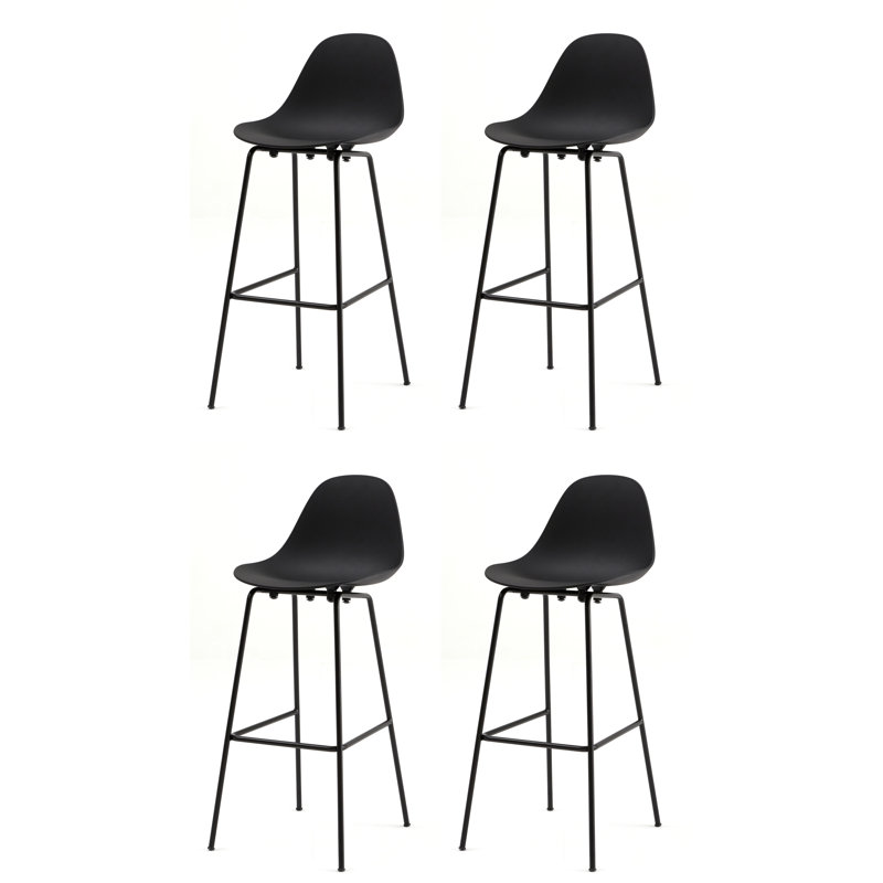 Counter Stool, Bar Stool (29.5" Seat Hight), Black, Black