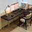 Bureau noir en bois massif en forme de L-108304570-108304573