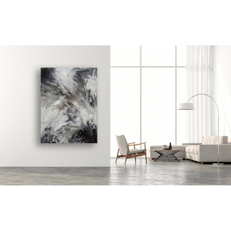 «In the Flow» par John Beard - peinture sans cadre, H 48 po x l 36 po x p 1,5 po