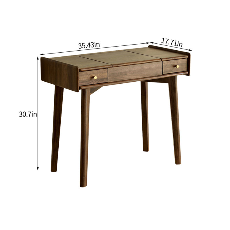 Simple modern solid wood clamshell Makeup Vanity