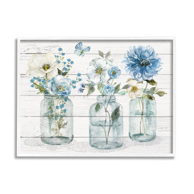 Blue Country Jar Bouquets by Livi Finn - Painting