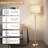Floor Lamp For Living Room Adjustable Tall Standing Lamp, 3-Way Dimmable Floor Lamp For Bedroom Office, Black Gold Lamp With Marble Base And White Linen Shade, 6W 3000K LED Blub Included-1106407345-1106407344