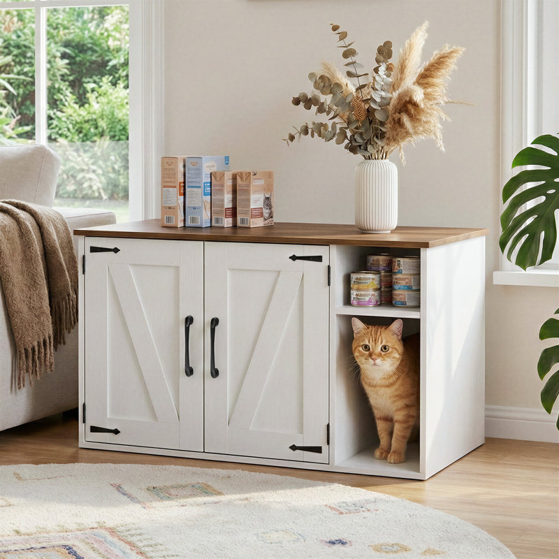 Litière pour chat, chat caché