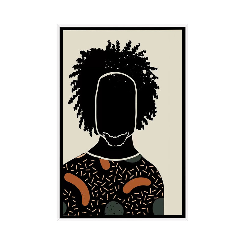 «Black Hair IX», reproduction d'impression, Pas de tapis, H 40 po x l 60 po x 1,5 po, Toile blanche encadrée