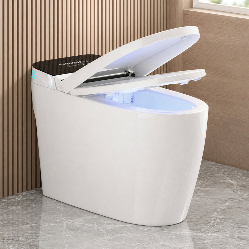 Toilette intelligente avec ouverture / fermeture automatique, siège chauffant, lavage à l'eau chaude et séchage