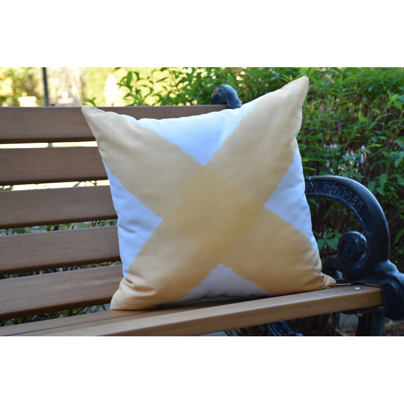 Nantucket Outdoor Reversible Throw Pillow, Yellow, 20"x20"