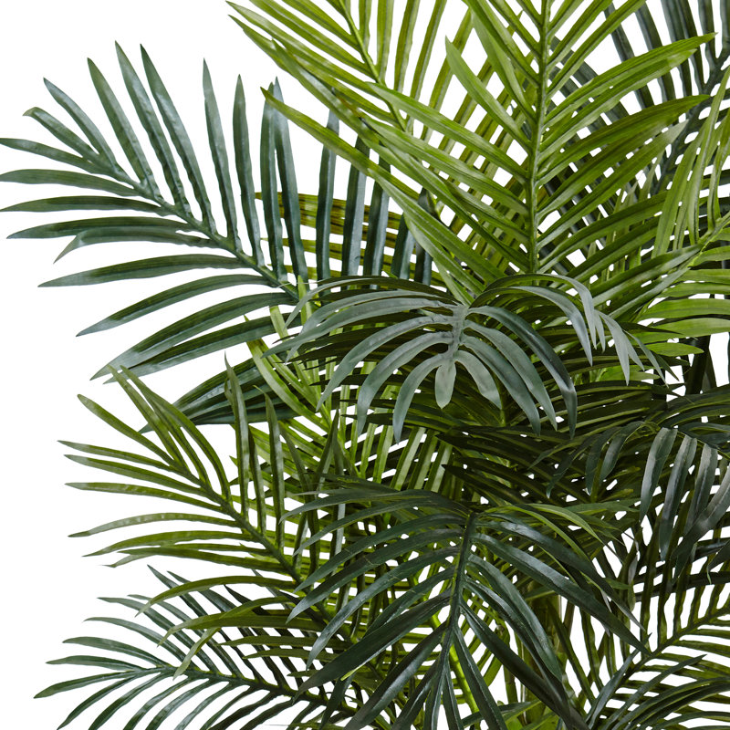 54'' Faux Palm Tree in Stone Planter